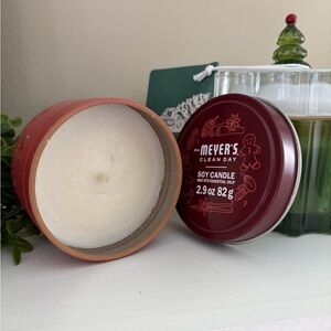 Two Soy Candles Gingerbread and Pine Forest Green Scents